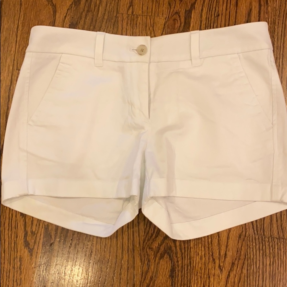 White cotton dress shorts